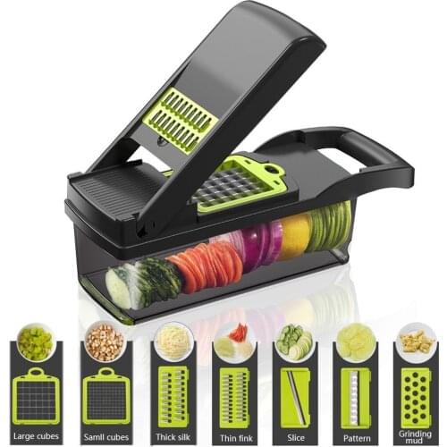 Slicer Dicer Veggie Food Cutter Onion Chopper Manual Mandoline Fruit Potato Peeler for Garlic Cabbage Carrot Kitchen Stuff