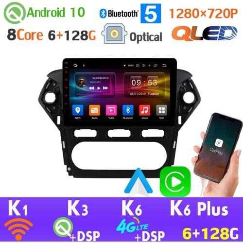 QLED 1280*720P 6G+128G Android 10.0 GPS Radio For Ford Mondeo 2011-2012 AT MT Car Multimedia Player CarPlay Head Unit AHD 1080P
