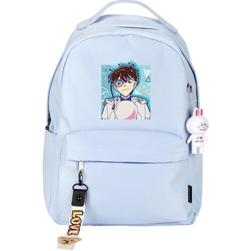Detective Conan Case Closed Small School Bags Candy Color Bookbag Kawaii Women Backpack Cute Mochila Rugzak Travel Bagpack