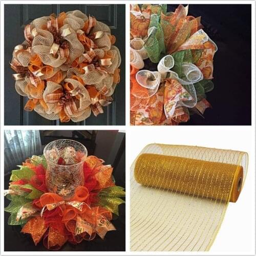 26cm*10 Yards/Roll Flower Packing Net Christmas Decoration Mesh Bow Gauze Net Easter Party DIY Holiday Festival Supplies