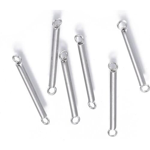 10pcs 304 Stainless Steel Column Bar Links Connectors Charms for Earrings Bracelet Necklace DIY Jewelry Making Findings