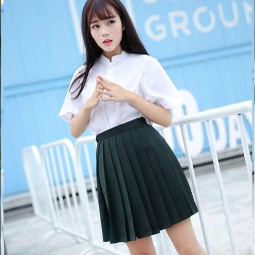 Tops Shirt +Pleated Skirt Clothing Sets for Women School Uniform High School Student JK Navy Sailor Cosplay Costumes C41K107