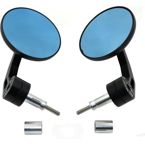 Universal Motorcycle 7/8" 22mm CNC Round Handle Bar End Big Rearview Side Mirror For Honda CB Bobber Cafe Racer