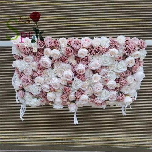 SPR Customized Artificial Silk Wedding Roll Up Flower Wall Rose Backdrop