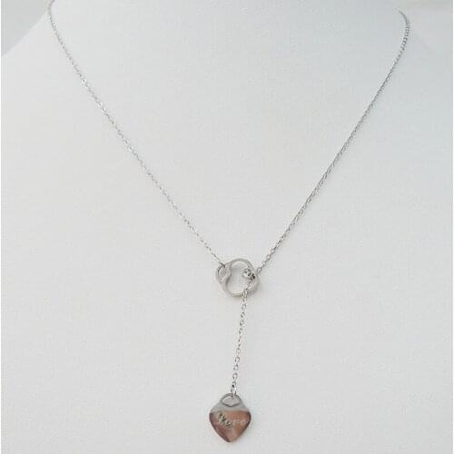 High quality top fashion necklace ,stainless steel ,anti-allerge , heart shape pendant necklace,silver and gold colors