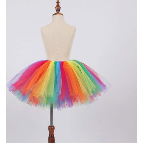 Baby Girls Bright Rainbow Fluffy Tutu Skirt Costume Newborn Photo Props Kids Halloween Cosplay Costume