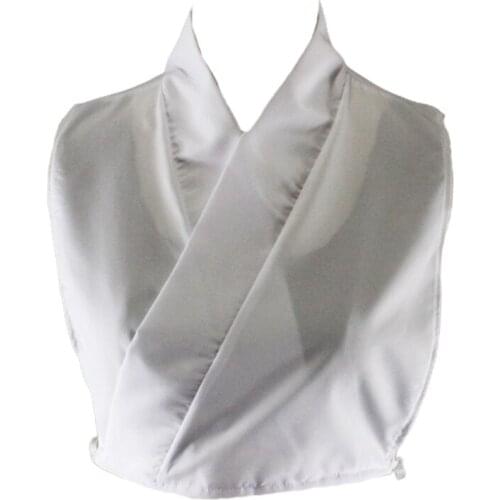 Womens Vintage Chinese Style Hanfu Half Shirt Crop Top Wrap V-Neck Fake Collar F42F