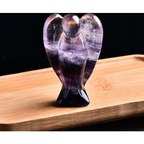 1PC Fashion Natural Crystal Mineral Ornament Fluorite Angel Guardian Gem Family Home Decoration Couple Decoration DIY Gift Free