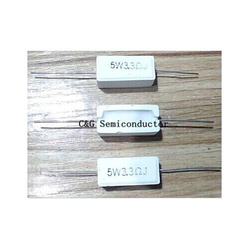10PCS 5W 3.3R 3.3 ohm 3R3 +/-5% Cement resistor 5% Cement resistance (51R 56R 68R 100R