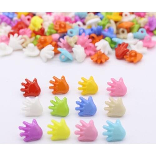 100 pcs/lot Multicolor Mix Color Hand shape Design Buttons 2 Holes DIY Sewing Scrapbooking Home Accessories Tools