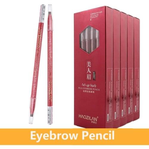 12pcs Eyebrow Pencil Waterproof Easy To Wear Long-Lasting Anti-Perspiration Brow Microblading Tattoo Pen Cosmetic Makeup Tools