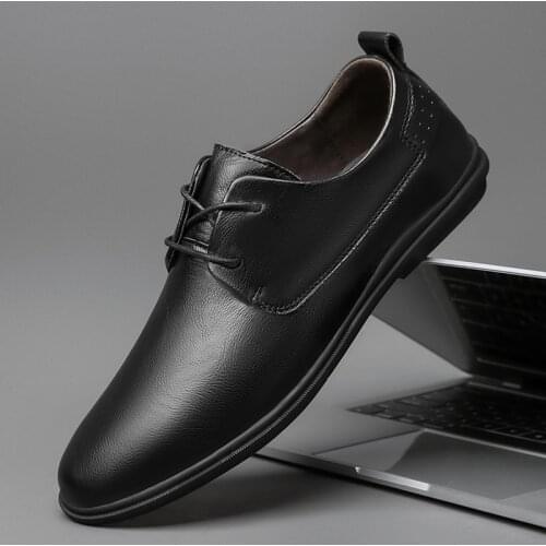 2021 Formal Shoes Men Dress Leather Shoes Fashion Men Flats Shoes Oxford Male Footwear Business Formal Shoes