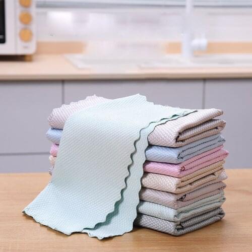 3/5/10pcs Kitchen Towel Cleaning Cloth For Window Glass Car Floor Rags Bowl Dish Ceramic Tile Wipe Duster Home Cleaning Tool