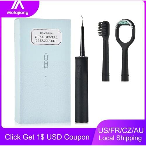 3 in 1 Set Sonic Electric Dental Tartar Scaler Calculus Remover Teeth Whitening Tongue Brush Cleaner Toothbrush Oral Care Tools