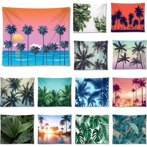 3D Tropical Botanical Leaves Tapestry Wall Decor Cloth Tapestries Carpet