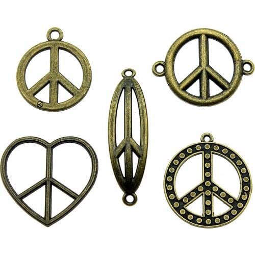 4pcs Charms Peace Symbol Antique Bronze Color Peace Charms For Jewelry Making Charms Peace Sign Jewelry Findings DIY