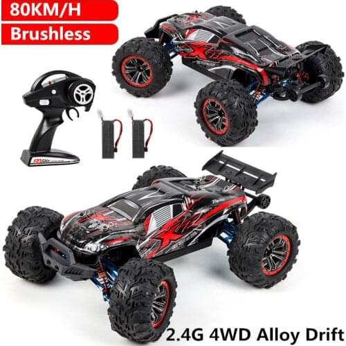80KM/H Brushless High Speed 2.4G RC Alloy 4WD Drift Car 200M distance Climbing Crawl Off-road Racing car Independent Shockproof