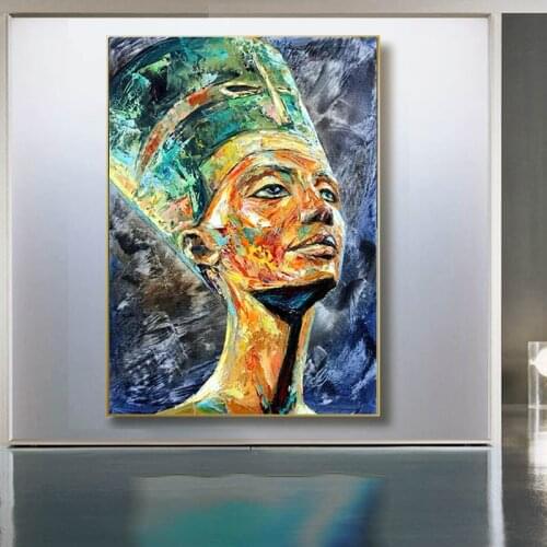 Abstract African Woman Egyption Modern Art Oil Canvas Paintings Art Posters and Prints Wall Art Pictures for Living Room Cuadros