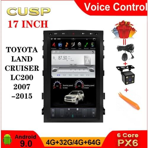 LAND CRUISER LC200 ANDROID CAR GPS For TOYOTA LAND CRUISER GPS 17 inch 4G+64G LC200 Car Multimedia DSP Car NAVIGATION Car Stereo
