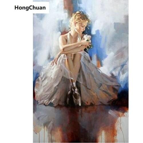 Fast delivery 5D square/round diamond embroidery dance painted woman figure mosaic cross diamond painting decoration mural gift