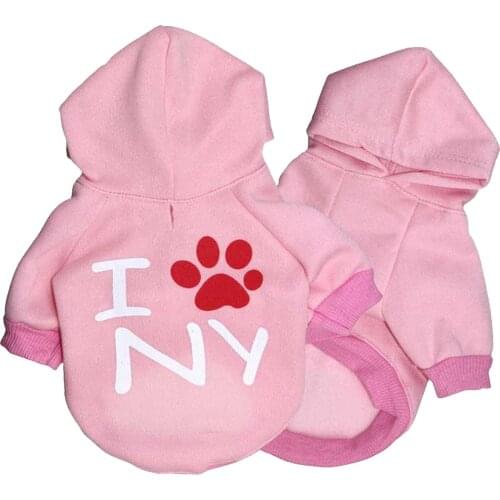 Cheap and Good Quality Winter Pet Clothes Comfortable Thin Velvet Printed Footprint Hoodie Sweater T-shirt Long-sleeved Shirt