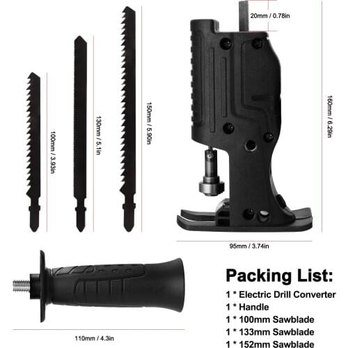 Electric Drill Modified To Electric Saws Accessory Reciprocating Saw Adapter Electric Saws Drill to Jig Saws Portable Wood Tool