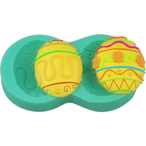 Easter Eggs Fondant Cooking Tools Silicone Fondant and Paste Mold Diy Cake Decorating Polymer Clay Resin Candy Cake Sculpey