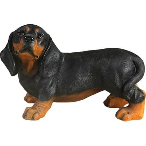 Handmade Simulation Sausage Dog Sculpture Fake Dog Model Garden Living Room Courtyard to Decorate Home Decorations Outdoor