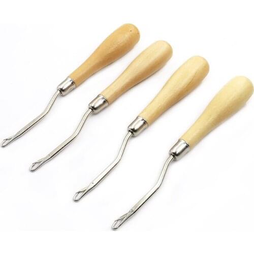 New High Quality Stylish Simplicity Environmental Protection Wooden Handle Carpet Repair Crochet DIY Weaving Tools