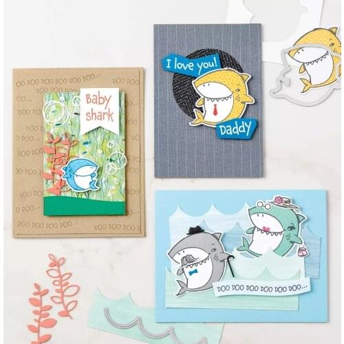 SHARK FRENZY Metal Cutting Dies And Stamps Stencils for DIY Scrapbook Album Photo Embossing Handmade New Cutting Dies For 2021