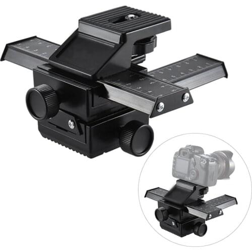 MINIFOCUS 4 Way Macro-focusing Close-up Shooting Photography Tripod Head Rail Slider for Nikon Pentax Olympus DSLR Camera