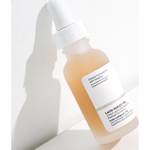 Lactic Acid 5% + HA Ordinary 30ml A Mild Lactic Acid Superficial Peeling Formulation Gentle Exfoliating Acne Pores Face Serum
