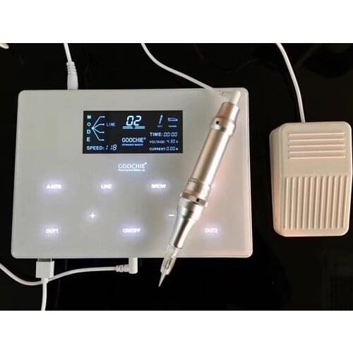 Powerful Goochie M8 Permanent Makeup Eyebrow Lip Eyeliner PMU Tattoo Pen Machine With Cartridge Needle 15pcs