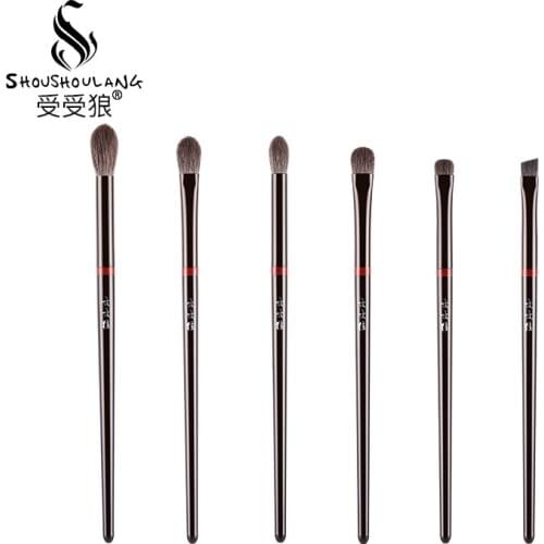 Shoushoulang Professional Handmade Make Up Brush Set Eye Shadow Blending Eyebrow Brush Soft Snow Fox Hair Makeup Brushes Kit