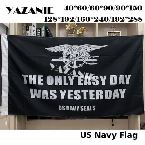 YAZANIE United States US Navy Seals Army Military Flags and Banners The Only Easy Day was Yesterday American Banner Flag