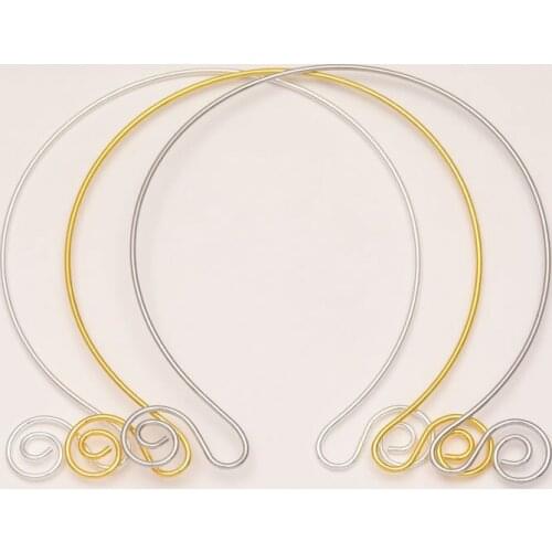 5 PCS 150x2mm Gold Silver Color Metal Copper Collar Choker Necklace For Women Decorations DIY Jewelry Accessories