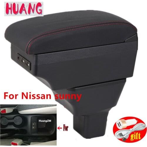 For Nissan sunny Armrest Box For Nissan sunny 2020 2021 Central Console Storage Box Charging USB LED