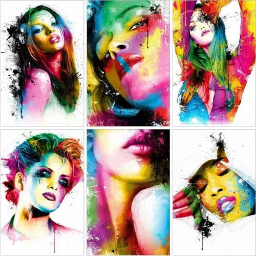 Full diamond 5D DIY diamond painting colorful girl diamond embroidery cross stitch rhinestone mosaic artist home decoration