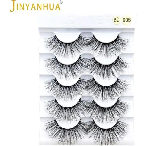 Manufacturers false eyelashes natural cross curl thick multi-layer three-dimensional 5 pairs 6D false eyelashes faux cils
