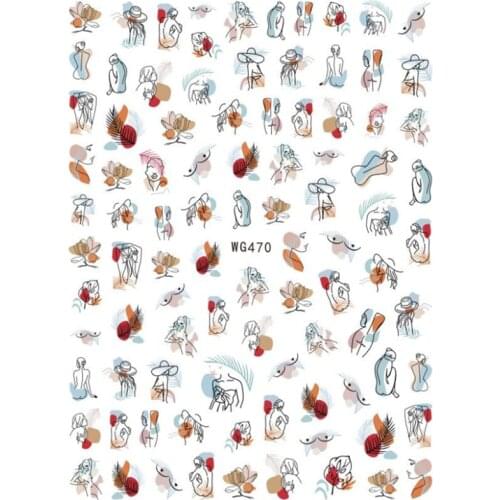 Fashion Nails Art Manicure Back Glue Decal Decorations Design Nail Sticker For Nails Tips Beauty