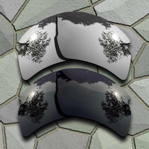 Grey Black&Chrome Sunglasses Polarized Replacement Lenses for Oakley Flak 2.0 XL