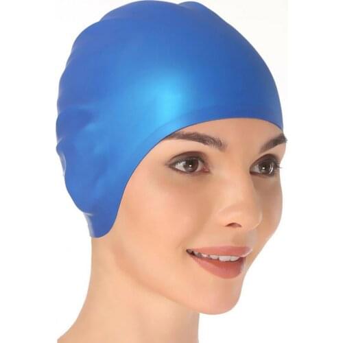 Silicone Waterproof Swimming Caps Protect Ears Long Hair Sports Swim Pool Hat Swimming Cap Adults Men Women Pure Color hat