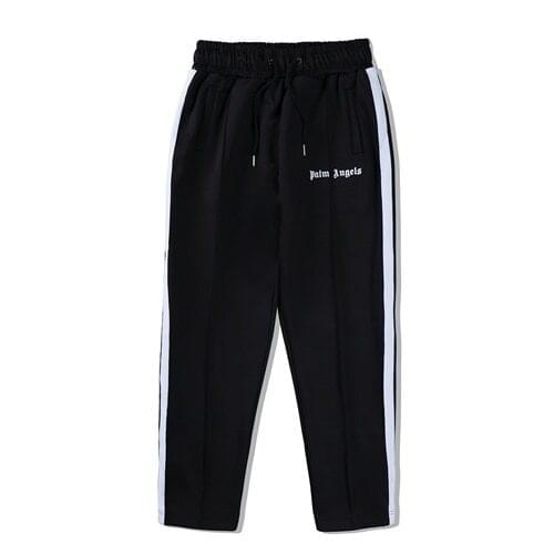 Palm Angels 21SS Logo letters Side Zipper Striped Retro Sports Pants Men Women Casual Pants