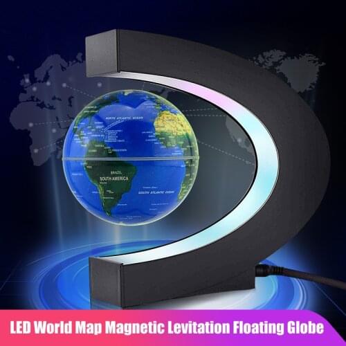 LED Magnetic Levitation Rotating Globe Night Light Floating World Map Lamp Novelty Ball Light Gift For Children Home Decor