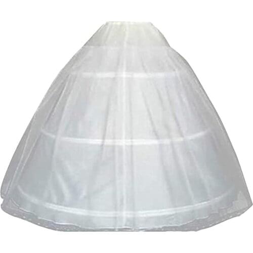 Womens Petticoat Crinoline Underskirt Half Slips Hoop Skirt for Wedding Gown White
