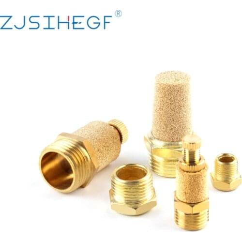 1/8" 1/4" 3/8" 1/2" M5 BSL Pneumatic Brass Exhaust Muffler Silencers Fitting Noise Filter Reducer Connector Copper