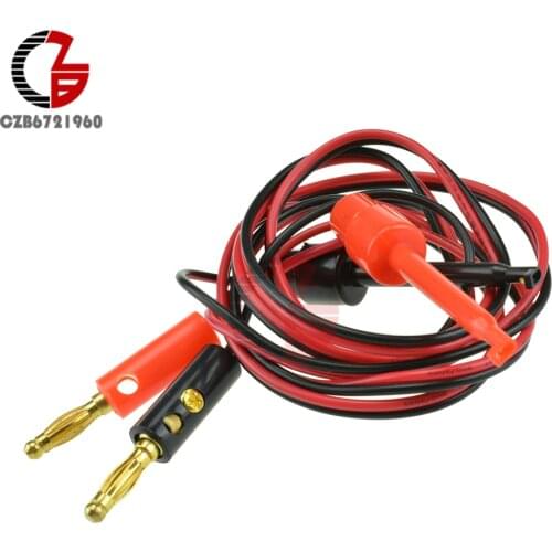 1 Pair Small Test Hook Clip to Banana Plug for Multimeter Test Lead Cable