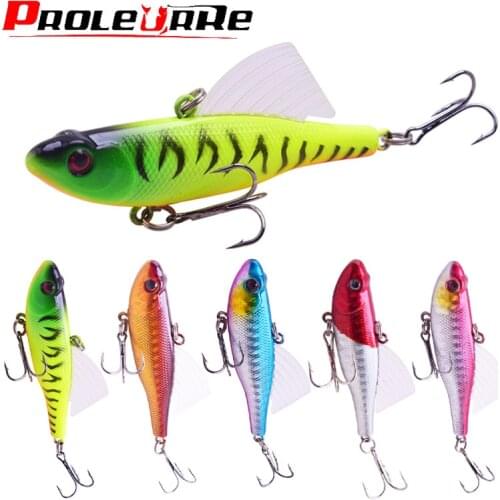 1Pcs VIB Vibration Winter Ice Sea Fishing Lures 70mm 17.5g Trolling Fishing Wobbler Artificial Wing Hard bait Crankbait Tackle