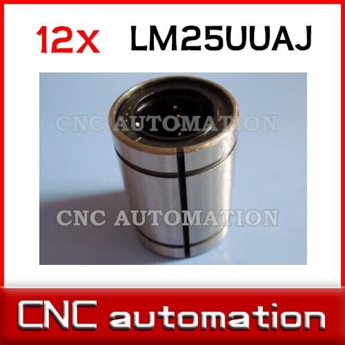 12pcs LM25UUAJ 25mm Adjustable AJ type Linear Ball Bearing Bush Bushing for linear rail