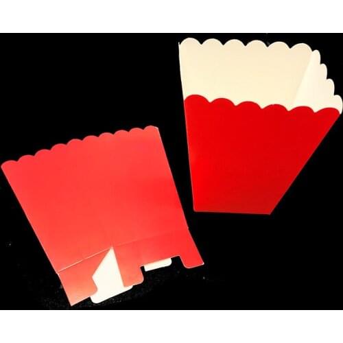 12pcs/lot red popcorn boxes red color theme birthday party decorations baby shower pure color theme gift boxes